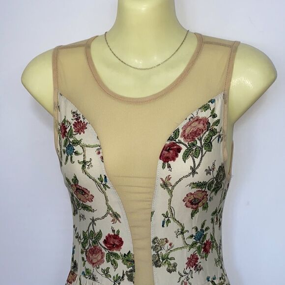 For Love And Lemons  Dress Beige Net Floral Fit&Flare Dress  Excellent S… - Picture 2 of 8